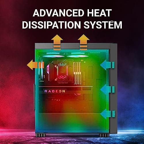 Ant Esports SX310 PRO Mid- Tower Computer Case/Gaming Cabinet - Black | Support E-ATX, ATX, Micro-ATX, Mini-ITX | Pre- Installed 1 Rear Fan 5