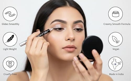 AYA Eye Pencil For Kajal/Eye Liner - Silver 2.8g | Glides Smoothly | Creamy smooth formula | Light weight 4