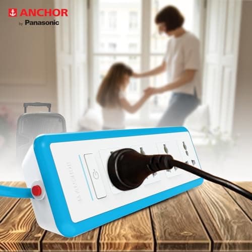Anchor by Panasonic 6A Universal Socket with Surge and Over load protection | 6A Extension Board with 1.5 Mtr Extension Cord | Multi Plug Socket for Home Wall, Office (22076) 4