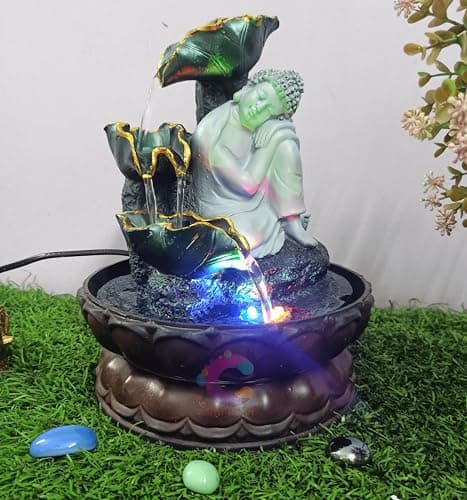 Craftisan™ Decorative Water Fountain for Home Décor, Office, Indoor & Outdoor, Garden, Puja Room, Vaastu, Reception, Spa, Gifting. (Grey Buddha UR-048) 2