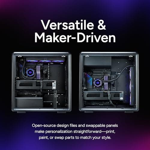 Cooler Master Masterframe 600 Black Case | Freeform 2.0 Modular Platform ATX Mid-Tower Case | Support Upto RTX 5090 | 420mm AIO Support | Type C Connector | Aluminum Frame | Magnetic Side Panels 5