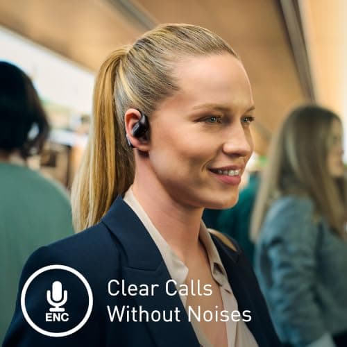Panasonic Open Ear Wireless Earbuds, Wireless Bluetooth Headphones with Ear Hook, ENC Microphone for Calls, Multipoint Connection, IPX4 Water Resistance, 25H Total Battery, USB-C - RB-F10D-K 4