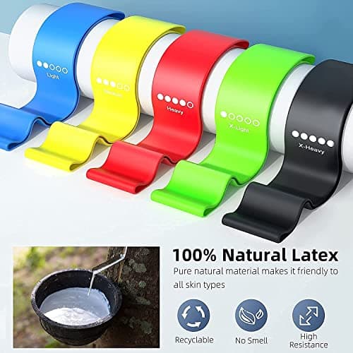 QUXIS Resistance Bands Set for Men and Women, Pack of 5 Different Levels Elastic Band for Home Gym Long Exercise Workout – Great Fitness Equipment for Training, Yoga – Free Carrying Bag 2