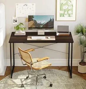 QARA Wood Computer Table For Home |Desktop Office Study Table| Laptop Table (Crysta-Dark Oak), 61 CM, 92 CM, 76 Cm, Brown