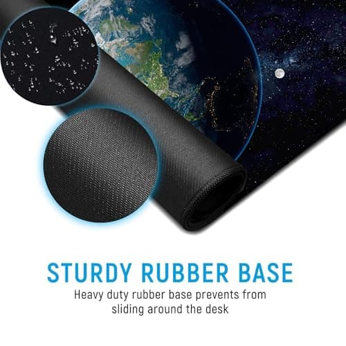 Earth XL Extended Gaming Mouse Pad | XXL Large Desk Mat 60x30cm for Laptop & PC | Non-Slip Rubber Base, Waterproof, Durable & Smooth Surface | Office, Gaming & Study 3