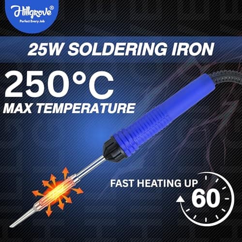 Walkers Hillgrove 10In1 Biggers 25W Corded Electric Soldering Iron Kit 25 W Simple (Flat, Conical Tip) 2