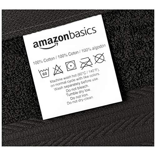 AmazonBasics Cotton Towel 500 GSM (Pack of 12, Black) 4