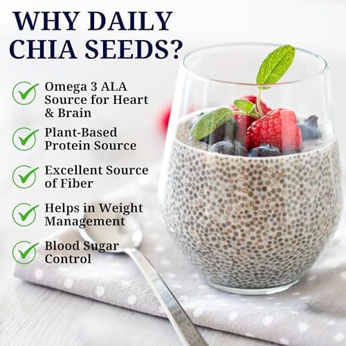 Chia Seeds Raw Superfood 250 GM – Omega‑3 ALA Rich, High Fiber Nutrition, Plant Protein Boost, Gut Health Support, Diet Friendly, Smoothies & Puddings, Baking & Meal Toppers, Seeds for Daily Use 4