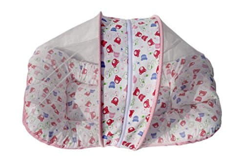 AMARDEEP Cotton Toddler Mosquito And Insect Protection Net/Modern Mattress Pink Teddy Print 70 * 40 Cms 5