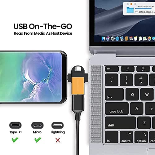 SWAPKART 2 in 1 OTG Adapter Type c OTG,Micro USB OTG Micro USB + c c Type,Converter Adapter Type c and USB 2.0 Male to Female Converter Cable for Pen Drive Compatible Transmission for Android 5