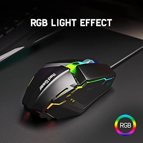 Redgear A-10 Wired Gaming Mouse with RGB LED, Lightweight and Durable Design, DPI Upto 2400, Compatible with Windows. 4