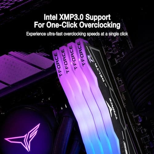 TeamGroup T-Force Delta RGB 2x16GB 6000MHz (6000MT/s) CL38 Black 32GB DDR5 RAM Kit, Desktop Gaming Memory, Metal Heatsink, ARGB Sync, ECC, XMP 3.0/EXPO, For Intel/AMD CPU, High Performance Low Latency 3