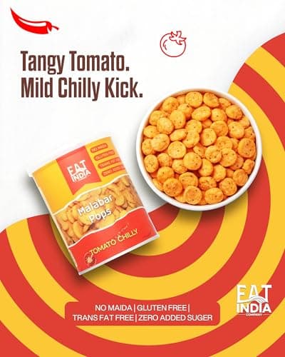 Eat India Company Malabar Pops Tomato Chilly Flavour320g(Pack of 2x160g) No Maida| Zero Added Sugar|Exclusive|Premium 3