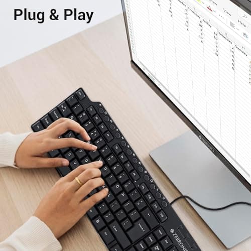 Zebronics ZEB-KM2100 Multimedia USB Keyboard Comes with 114 Keys Including 12 Dedicated Multimedia Keys & with Rupee Key 6
