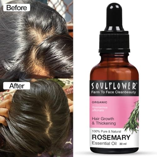 Soulflower Rosemary Essential Oil for Hair Growth, Hair Fall Control, Nourishment & Strengthening, Skin Care| Clinically Tested and Ecocert Certified Organic 100% Pure & Natural Undiluted, 30ml 3