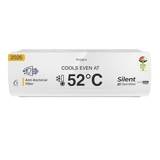 Whirlpool 1.5 Ton 3 Star, New star rated, Magicool Inverter Split AC (MAGICOOL 15T 3S INV CNV S6K2PP0, Copper, Convertible 4-in-1 Cooling Mode, HD Filter White)