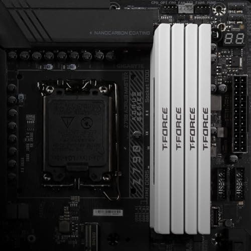 TEAMGROUP T-Force XTREEM DDR5 Ram 48GB (2x24GB) 8000MHz PC5-64000 CL38 M-DIE Desktop Memory Module Ram for Intel XMP 3.0 & AMD Expo Compatible White FFWD548G8000HC38EDC01 5
