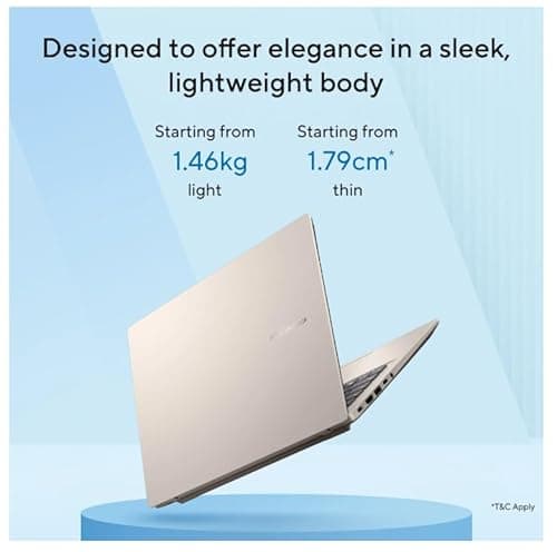 ASUS Vivobook 14 (2026),Intel Core Ultra 5 225H, Intel iGPU,16GB RAM,1TB SSD,FHD+, 14"(35.5 cm),Windows 11,M365 Basic(1 Year)* Office 2024, Platinum Gold, 1.46 Kg, X1407CA-LY1581WS,Thin & Light Laptop 4