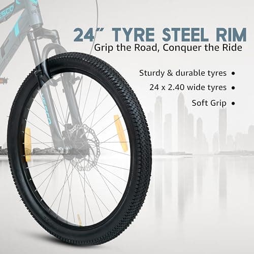 VESCO 24 T Drift Cycle for Big Kids MTB Mountain Bike | Dual Disk Brake & Front Suspension Single Speed Bicycle for Boys and Girls | 16 inches Frame | Ideal for 9-14 Years (Grey) 4
