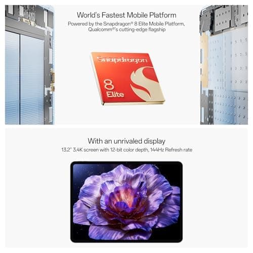 OnePlus Pad 3 World's Fastest Snapdragon 8 Elite Processor, 13.2" 3.4k Screen, 144Hz Adaptive Refresh Rate, 8 Speakers, AI, 12140 mAh Battery, 12 GB RAM + 256 GB ROM WiFi, Storm Blue 2