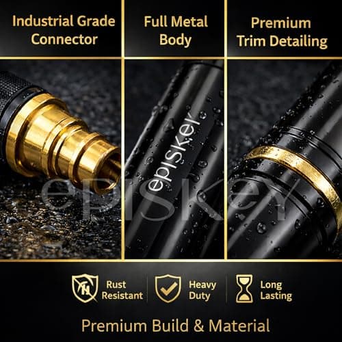 Episkey Premium Water Spray Nozzle for Car Wash & Gardening | Adjustable Jet, Fan & Mist Spray | Full Metal Body with Brass Connector | Universal Hose Pipe Fit 5