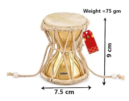 UAPAN Brass Damru Indian Musical Instrument/Pooja Articles/Home Decor & Kids Toys (4inch) 2