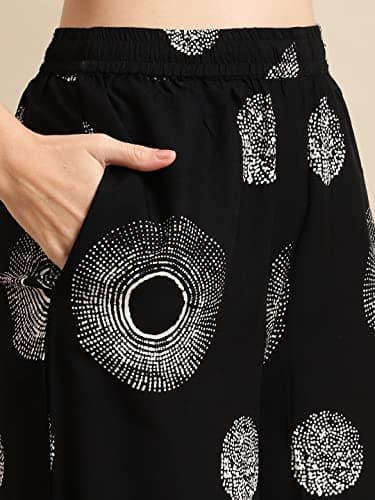 Pistaa's Women's Regular Fit Cotton Palazzo (WPZOBFLMX_Black_44) 6