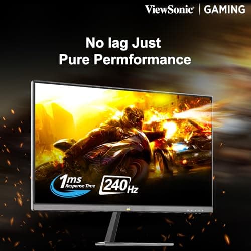 ViewSonic VX2779A-HD-PRO 27 inch (68.5 cm) FHD IPS Gaming Monitor | 240Hz | 1ms MPRT | HDR10 | AMD FreeSync Premium | SuperClear IPS | Eye Care | HDMI, DisplayPort | Ultra Slim Frameless Design 3