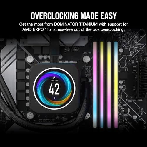 CORSAIR Dominator Titanium RGB DDR5 64GB (2x32GB) DDR5 6000MHz CL30 AMD Expo Intel XMP iCUE Compatible Computer Memory – Grey (CMP64GX5M2B6000Z30) 5