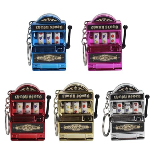 Mini Slot Machine Keychain Festival Novelty Mini Arcade Game Toy for Boy Men Blue|1 Mini Slot Machine Toy Keychain| Modern (1970-Now)| Keychains | Pez, Keychains, Promo Glasses |Collectibles 2