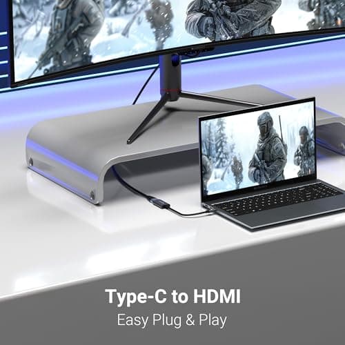 Zebronics Type-C to HDMI Converter, 1080p@240Hz, 4K@60Hz, 18Gbps High Speed Converter, 3D Video Support, 15cm Cable, Aluminum Body, Compatible with Mac, Samsung Dex, Windows Laptop (TA250H) 2