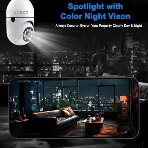 IFITech 2MP & 3MP WiFi Bulb Camera, Indoor CCTV Camera – WiFi Connectivity | 360° Coverage | Two-Way Audio | Colorful Night Vision | Perfect for Home, Shop, Godown & Office Monitoring (Combo Pack) 4