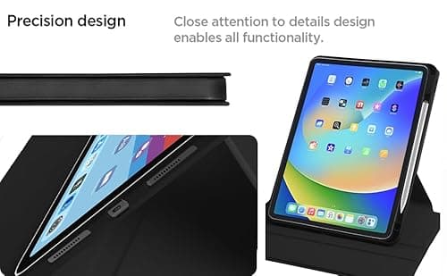 Arctic Fox Smart Folio Rotating Cover Case iPad Air 13 inch M3/M2 (2025/2024) Cover Case with Pencil Holder, Case Cover for iPad Air 13 inch [Auto Sleep Wake Support] - Grey 5