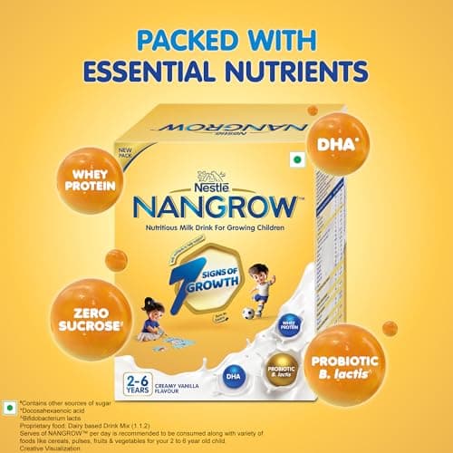 Nangrow | 800g Value Pack | Nutritious Milk Powder Drink For Growing Toddler Aged 2-6 Years | Zero Sucrose | Contains Dha | Rich In Protein & Vital Nutrients | Creamy Vanilla Flavor 5