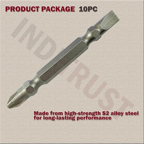 Inditrust PH2 Bits Screwdriver Plus and Minus Bit, Shape +/- (10 BITS) 3