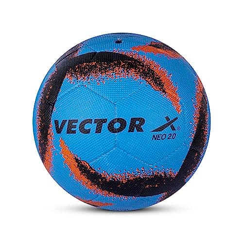 Vector X Neo 2.0 Synthetic Rubber Moulded Indoor/Outdoor Football with Butyl Bladder, Sky-Black, Size 5, Suitable for Match and Training for Adults 15+ Years