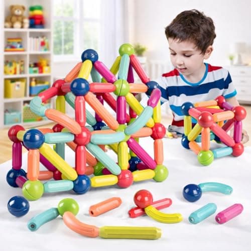 Toy Imagine Magnetic Building Blocks for Kids | Construction STEM Building Toys for Kids 2–5 Years | Safe Magnetic Blocks for Toddlers, Boys & Girls | Educational Blocks & Magnet Toys (36pcs)