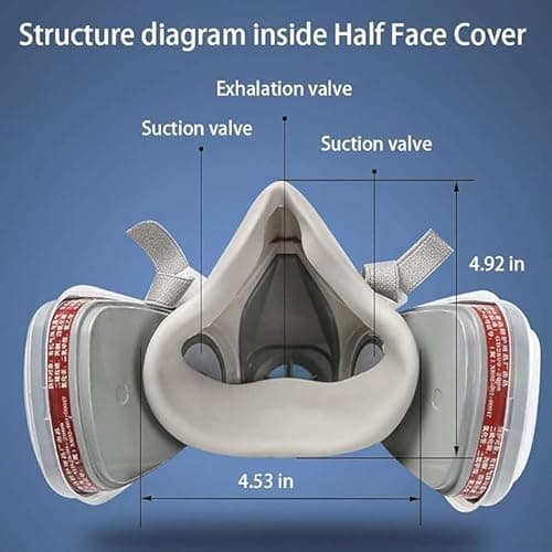 GALLY Reusable Half Face Respirator Mask with Safety Goggles, Dual Filtration Gas Mask with Activated Carbon Filters for Painting, Epoxy Resin, Welding, Construction and Industrial Safety 2