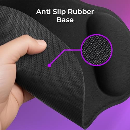 ZEBRONICS MSP-X5 Mouse Pad, for Speed and Precision Operation, Ultra-Smooth Fabric Surface + Memory Foam Wrist Rest, Optimised for All Mouse Sensors, Anti Slip Rubber Base, Surface of 211 x 240 mm 5