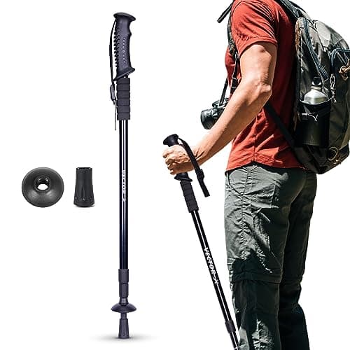 Vector X Trekking Poles Shock Absorbing Adjustable Hiking or Walking Sticks for Hiking Collapsible Strong,Lightweight Walking Pole, All Terrain Accessories and Carry Bag (Without Light)