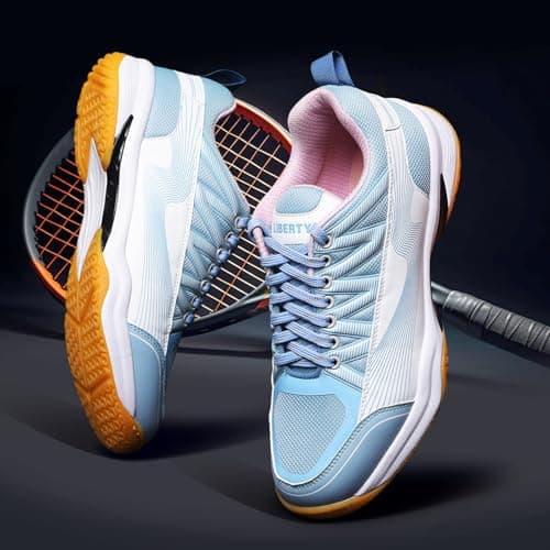 Liberty Freedom GRIPPER-01 Sports Badminton & Pickleball Shoes for Men with PU Upper | Rubber Sole | Suitable for Table Tennis, Volleyball | Comfortable & Lightweight | Durable Design (S. Blue-11) 2