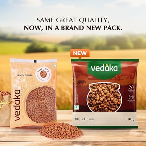 Amazon Brand - Vedaka Popular Unpolished Black Chana, 500 g 2
