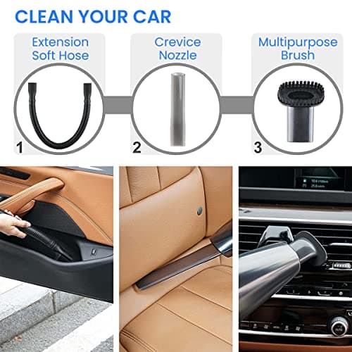 AGARO CV1077 Car Vacuum Cleaner, Portable, Handheld,12V DC /110W, 4.5KPA Power Socket, 14.7ft Long Cord, Stainless Steel Filter, Black 3