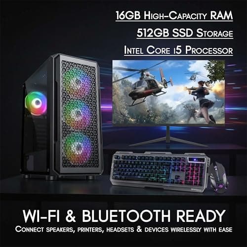 TECH- Assemblers Core i5 3rd Gen Desktop PC | 16GB RAM | 512GB SSD | Windows 11 | Black 6