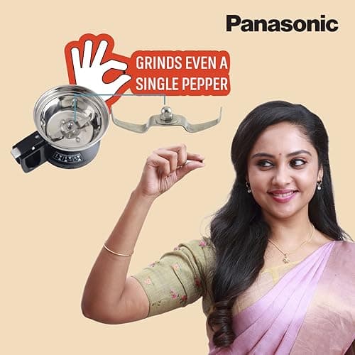 Panasonic Heavy Duty Mixer Grinder For Kitchen MX-AE486 (Light Blue) Monster Series Powerful 2000W Motor |3 Stainless Steel Multipurpose + 1 Juicer Jar |Warranty 2 Years on Product & 5 Years on Motor 5