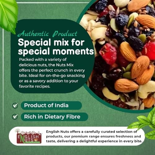 Healthy Mixed Nuts 1kg | 14+ Dried Fruit Mixed | Trail Mix Include Walnut Raisins Almonds Cashew Pumpkin SunFlower Flax DriedBerry Dates Khajur Amla & Many More| Nutritious Dry FruitsMix | Fresh & Cru 4