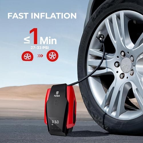 TUSA Drive X Tyre Inflator for Car - 150 PSI, 12V DC Portable Air Compressor with Digital Tire Pressure Gauge & LED Light | Car Accessories, Auto Air Pump for Cars, Motorcycle & Other Inflatables 2