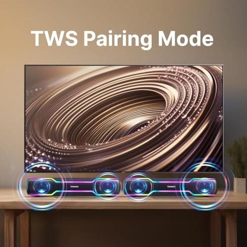 CrossBeats Blaze B50 (2026) Bluetooth 50W Soundbar Gaming RGB Light, AUX, BT, SD Card, USB &FM, 8 Hrs Playtime Fast Charge Sound bar smart tv with Built-in mic, Speaker for Mobile, PC, Laptop - Black 6