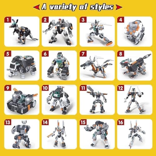 Sky Tech® 36-in-1 Magic Building Blocks Set | 256+ Pieces | Creative Construction Toy for Kids | Includes Instruction Manual | Ideal for Boys & Girls Ages 6+ | DIY Brick Robot, Jet, Ship Models 3