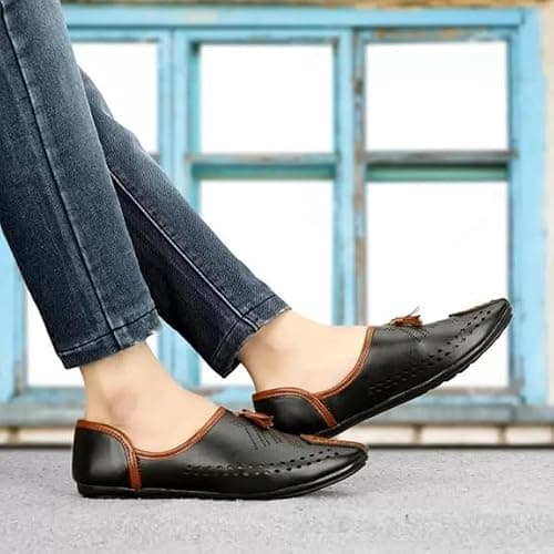 FAXIAN Men's Black Synthetic Slip_On Trendy/Lightweight & Ethnic Mojaris 06 (UK/India) (2016) 5